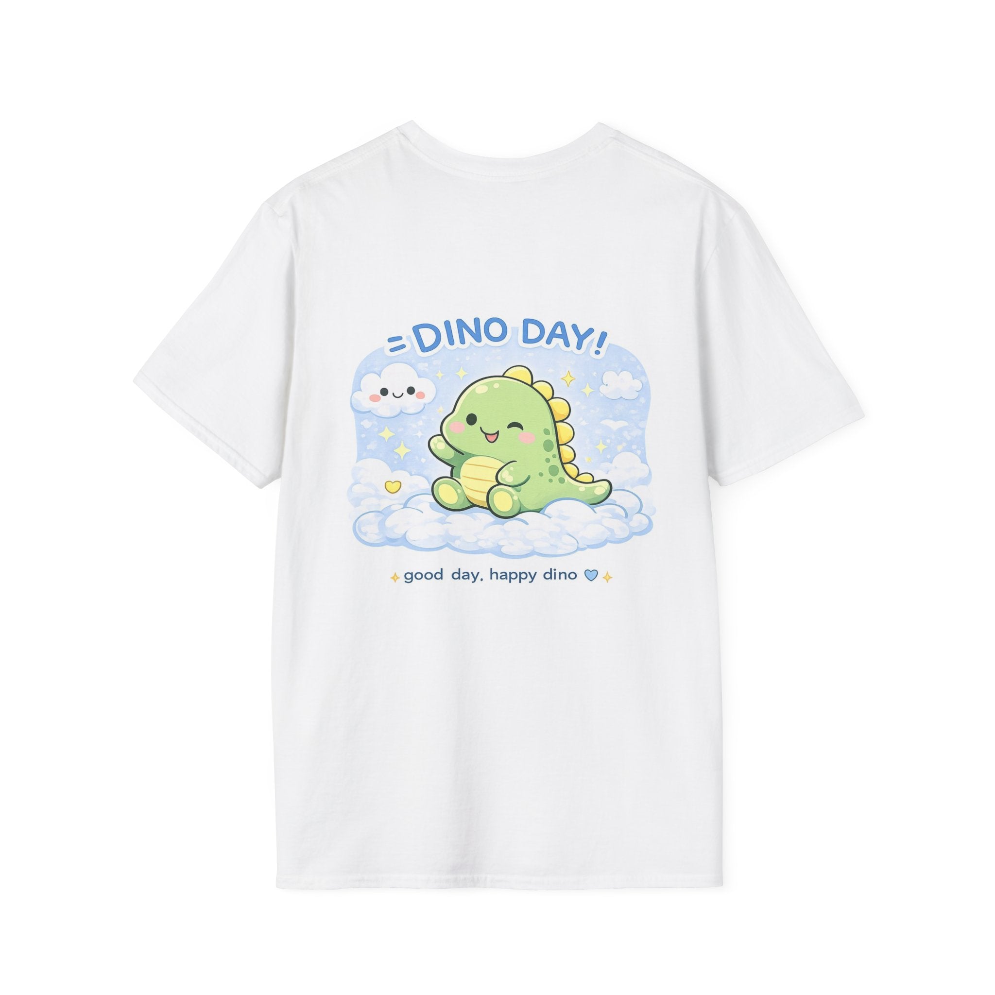 T-Shirt — Cute ‘thelittle dino’ Pocket Graphic Tee, Pastel Dino Design