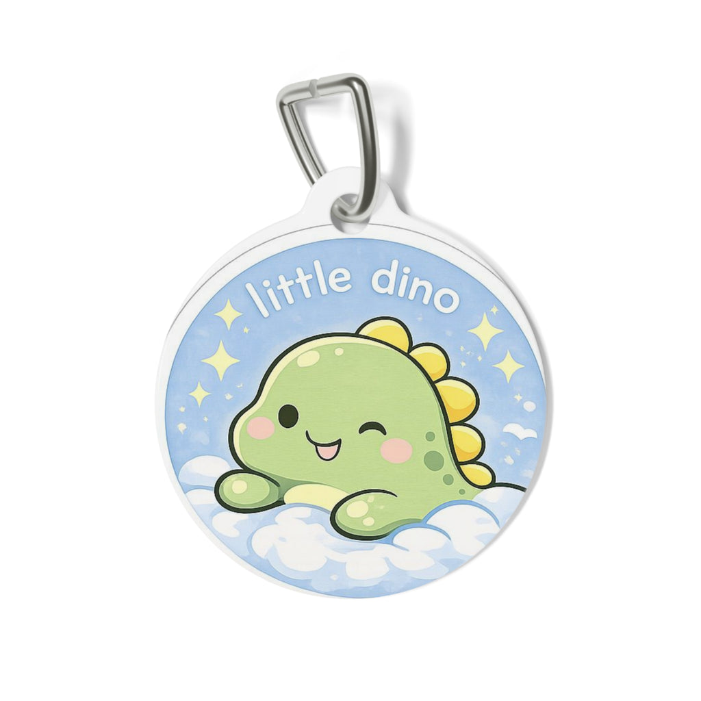 Kawaii Little Dino Pet Tag — Cute 'Little Dino' ID Collar Charm