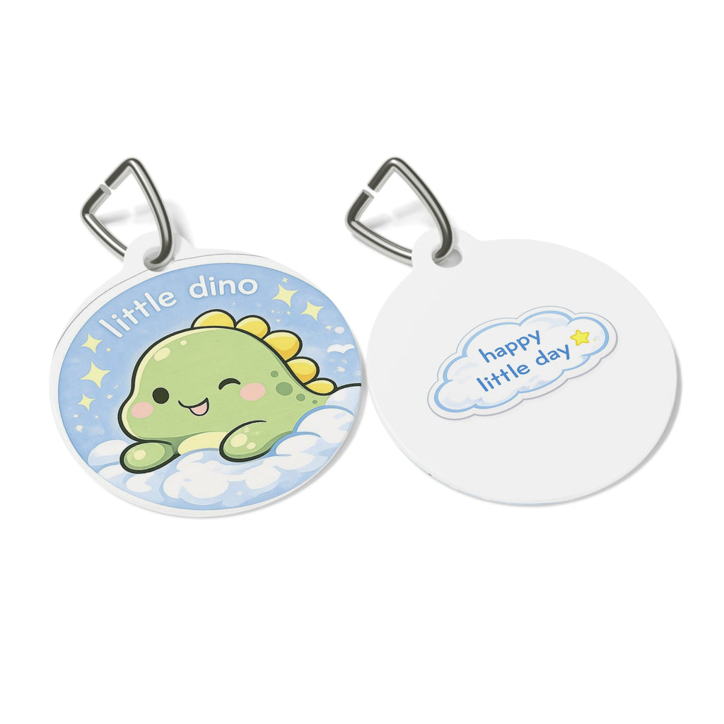 Kawaii Little Dino Pet Tag — Cute 'Little Dino' ID Collar Charm