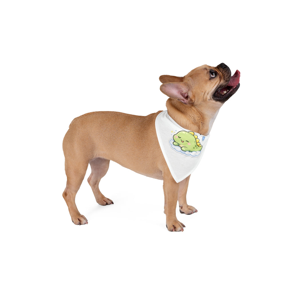 Cute Sleeping Dino Pet Bandana — "thelittledino" Cloud Design