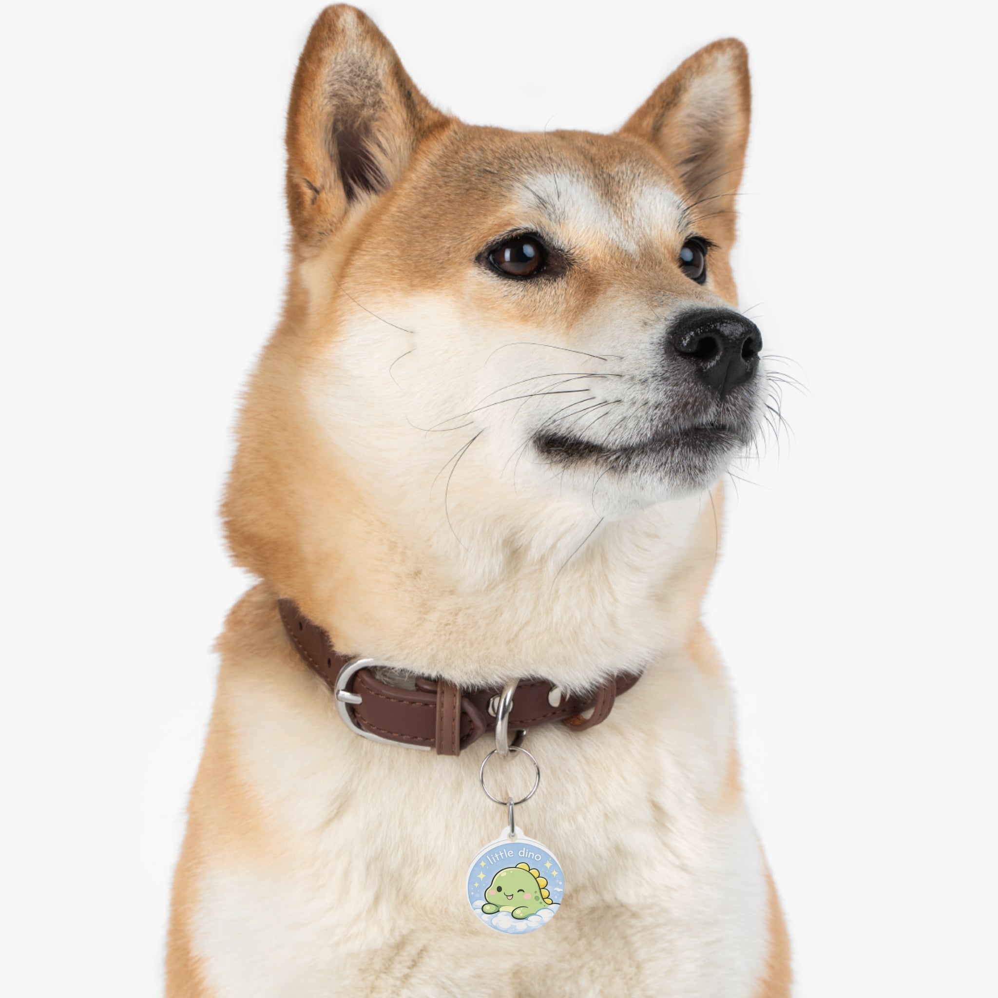 Kawaii Little Dino Pet Tag — Cute 'Little Dino' ID Collar Charm